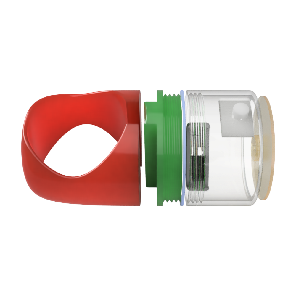 Exploded multicolour bike light housing