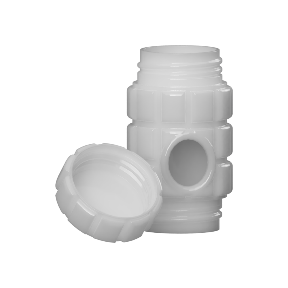 CAD-modelled threaded housing